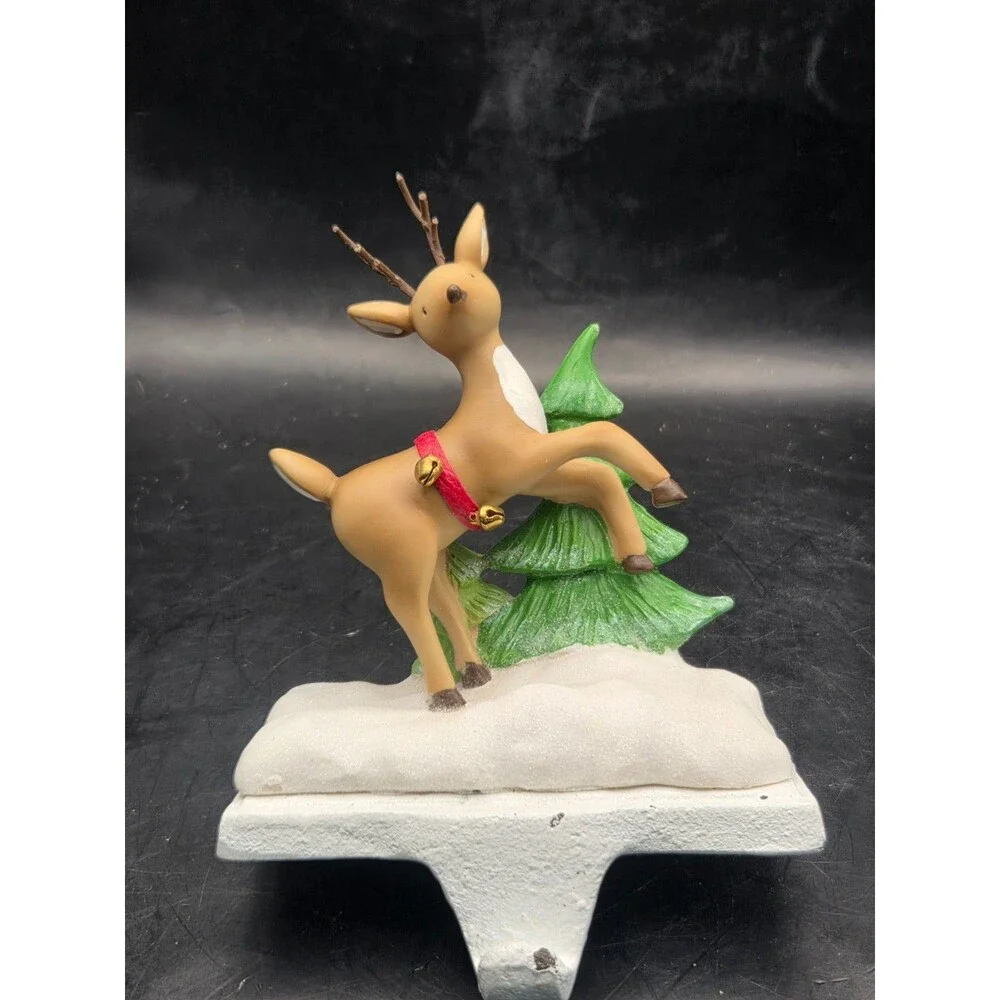 Reindeer Donner Cast Iron and Resin Christmas Stocking Holder